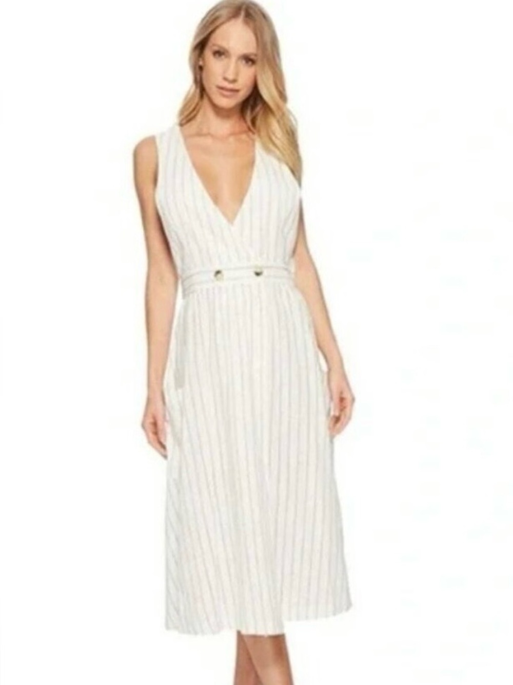 Free People pinstriped Diana wrap dress small